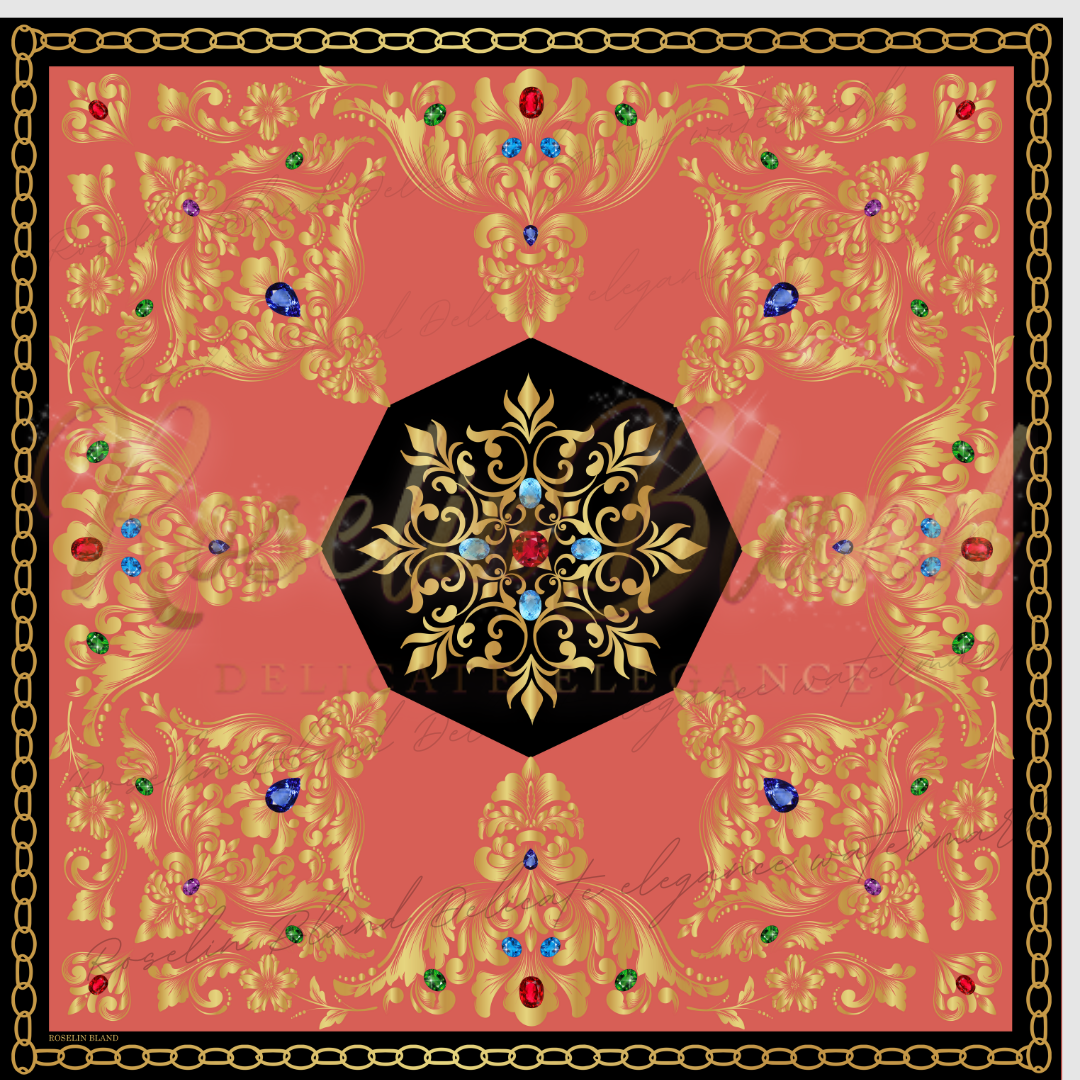 Jewel-Beautiful Pink- orange Golden Baroque